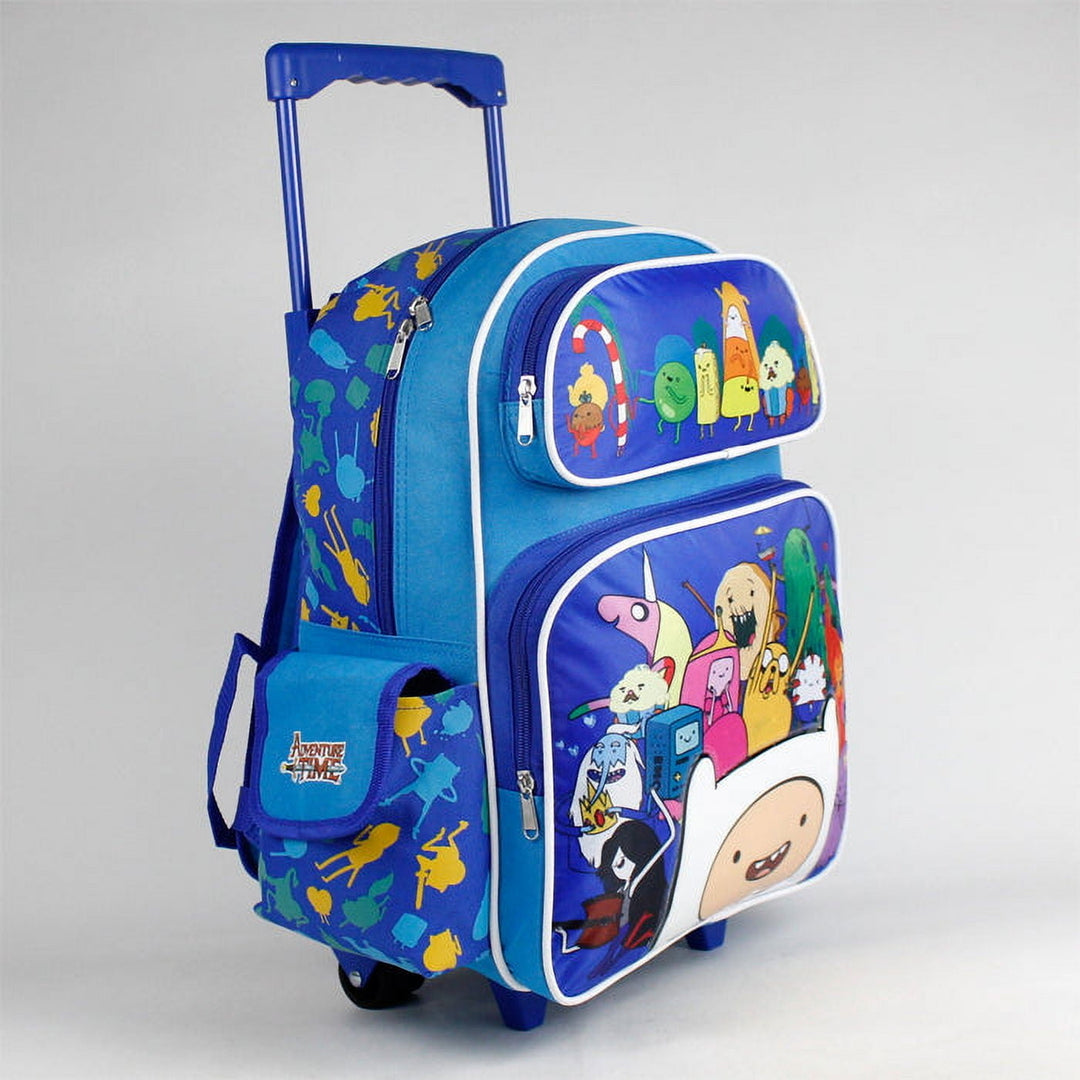 Adventure Time 16 Inch Rolling Backpack Durable Large Fun Travel Bag Kids Image 1