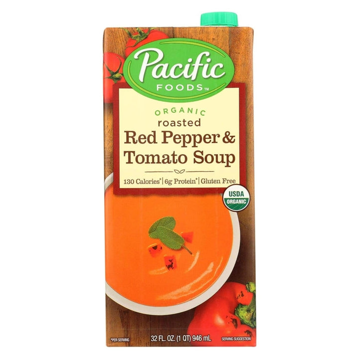 Pacific Organic Soup Roasted Red Pepper and Tomato 32 Ounce (Pack of 6) Image 1