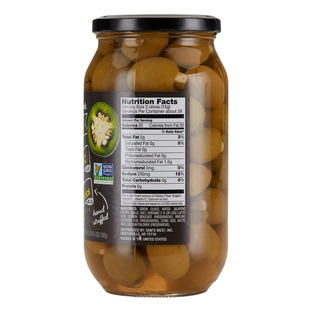 Members Mark Jalapeno and Garlic Stuffed Olives (20.5 Ounce) Image 2