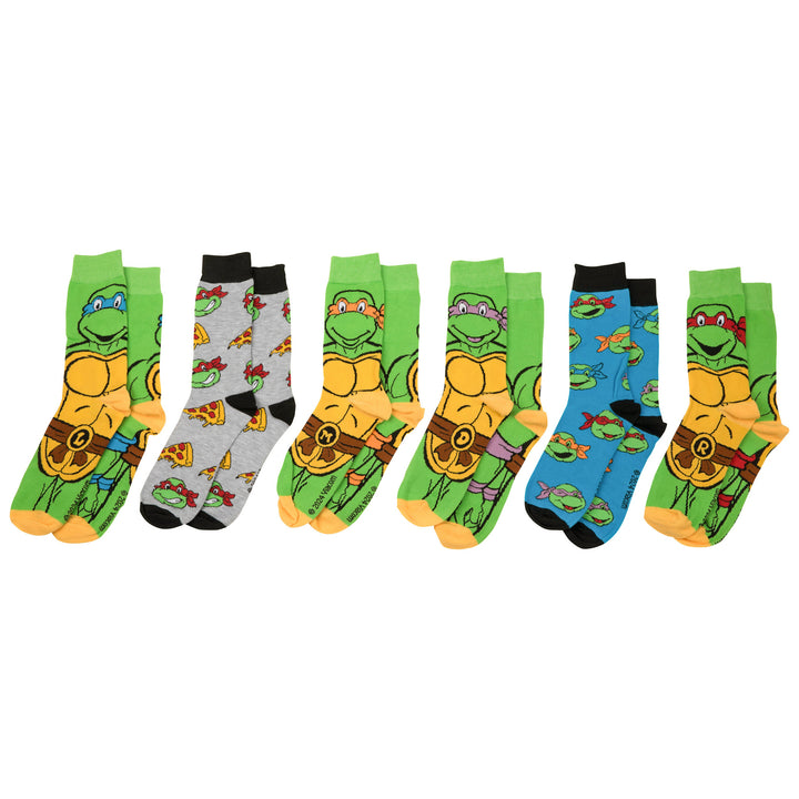 Teenage Mutant Ninja Turtles Mens 6-Pair Pack of Crew Socks Image 1