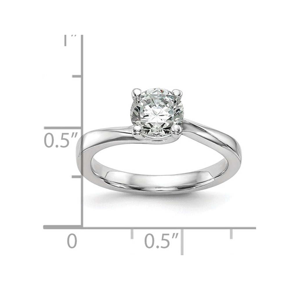 1.00 Carat (ctw VS2-VS1D-E-F) IGI Certified Lab-Grown Diamond By-Pass Engagement Ring in 14K White Gold Image 4