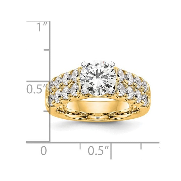 2.44 Carat (ctw VS2-VS1 D-E-F) IGI Certified Round Lab-Grown Diamond Engagement Ring 14K Yellow Gold Image 4