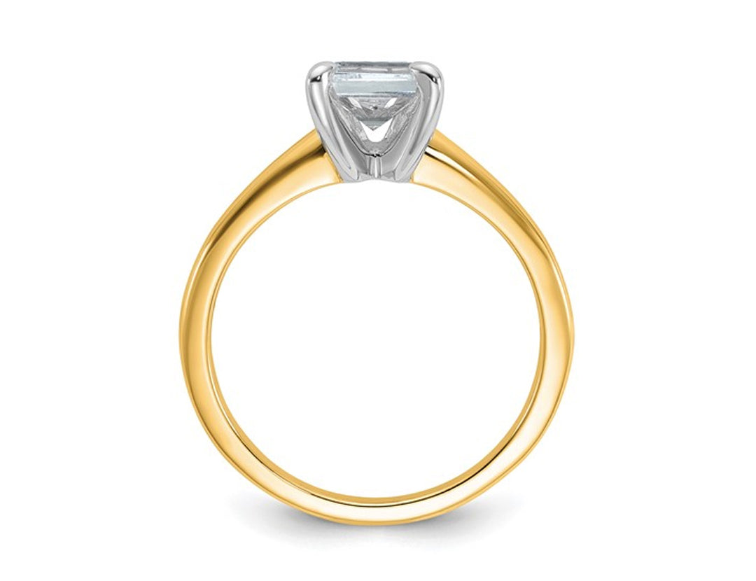 1.50 Carat (ctw VS2G-H) Emerald-Cut Certified Lab-Grown Diamond Solitaire Engagement Ring in 14K Yellow Gold Image 4