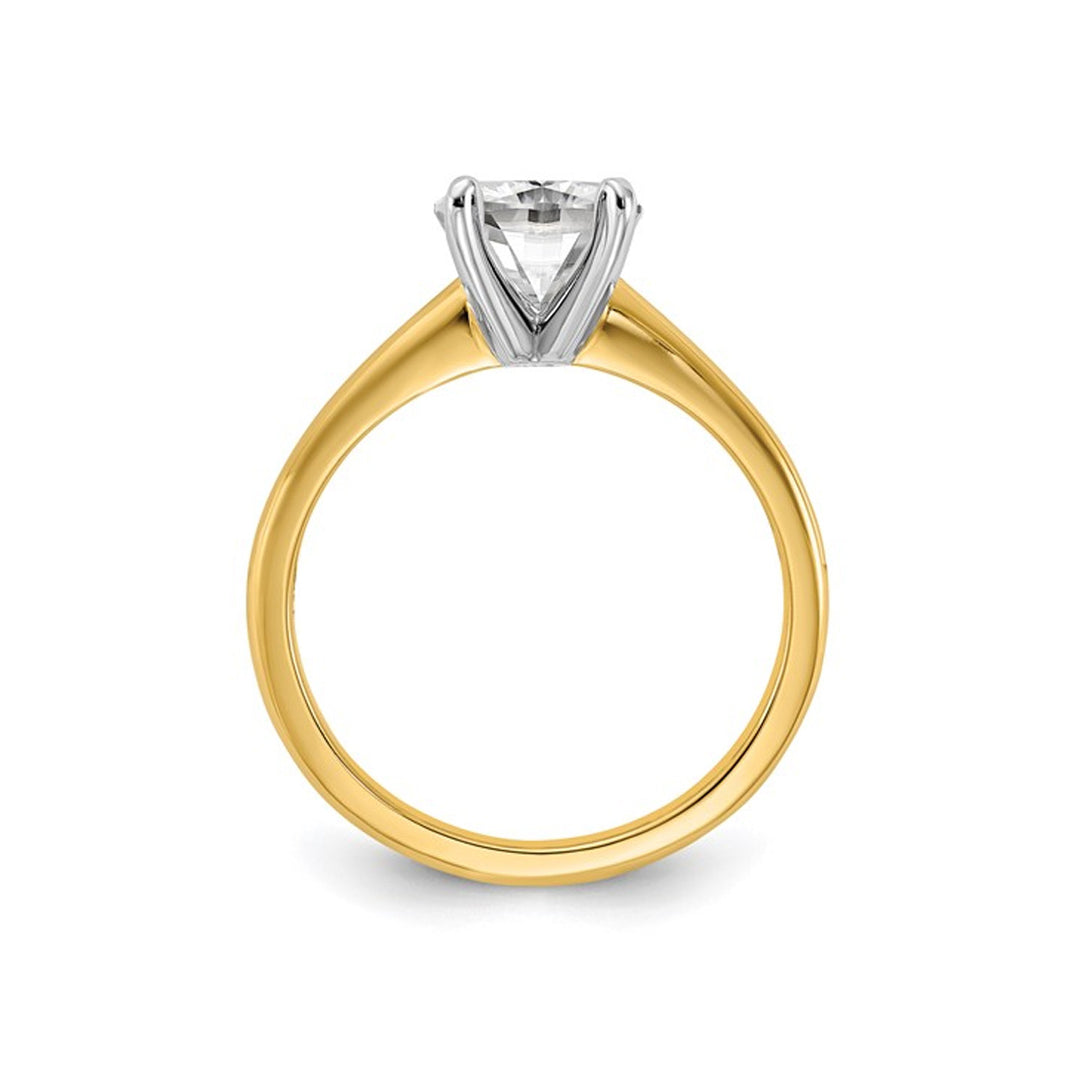 1.75 Carat (ctw VS2D-E-F) Certified Cushion-Cut Lab Grown Diamond Solitaire Engagement Ring in 14K Yellow Gold Image 4