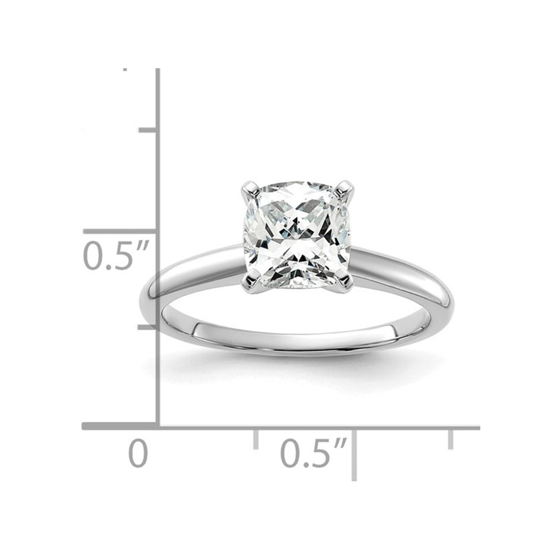 1.75 Carat (ctw VS2 D-E-F) Certified Cushion-Cut Lab Grown Diamond Solitaire Engagement Ring in 14K White Gold Image 4