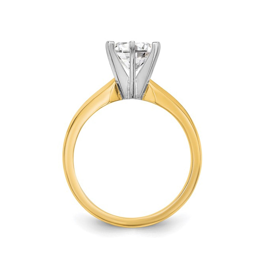 1.25 Carat (ctw VS2D-E-F) IGI Certified Round Lab-Grown Diamond Engagement Ring in 14K Yellow Gold Image 4