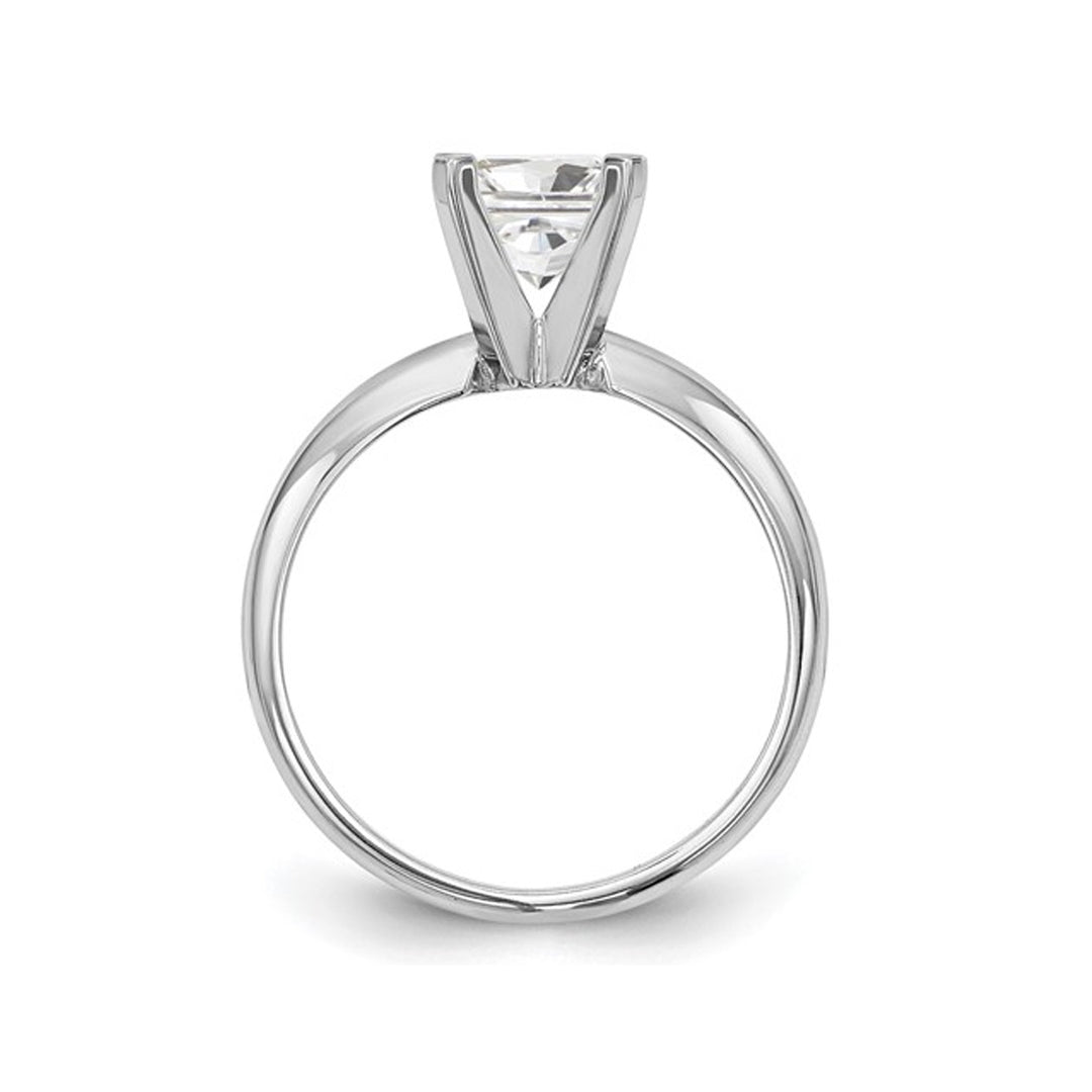 1.25 Carat (ctw VS2D-E-F) GCAL Certified Princess-Cut Lab-Grown Diamond Engagement Ring 14K White Gold Image 3