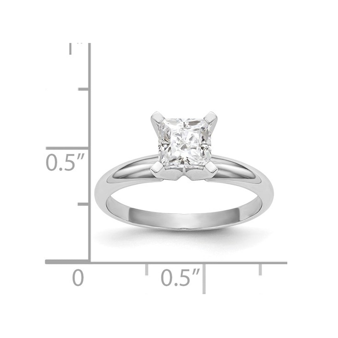 1.25 Carat (ctw VS2D-E-F) GCAL Certified Princess-Cut Lab-Grown Diamond Engagement Ring 14K White Gold Image 4