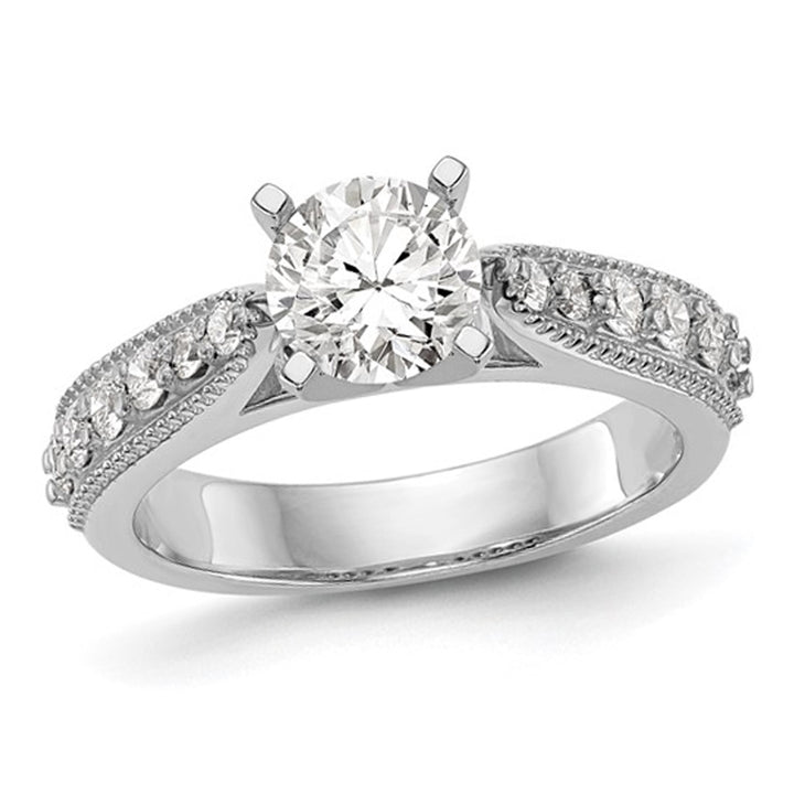 1.35 Carat (ctw VS2D-E-F) IGI Certified Lab-Grown Diamond Engagement Ring 14K White Gold Image 1