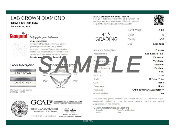 1.90 Carat (ctw VS2D-E-F) Certified Princess Lab-Grown Diamond Engagement Ring 14K Yellow Gold Image 2