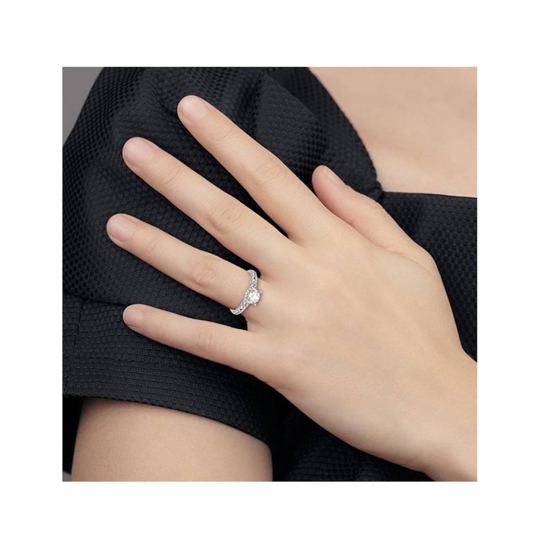 1.51 Carat (ctw VS2D-E-F) IGI Certified Lab-Grown Diamond Engagement Ring 14K Rose Gold Image 3