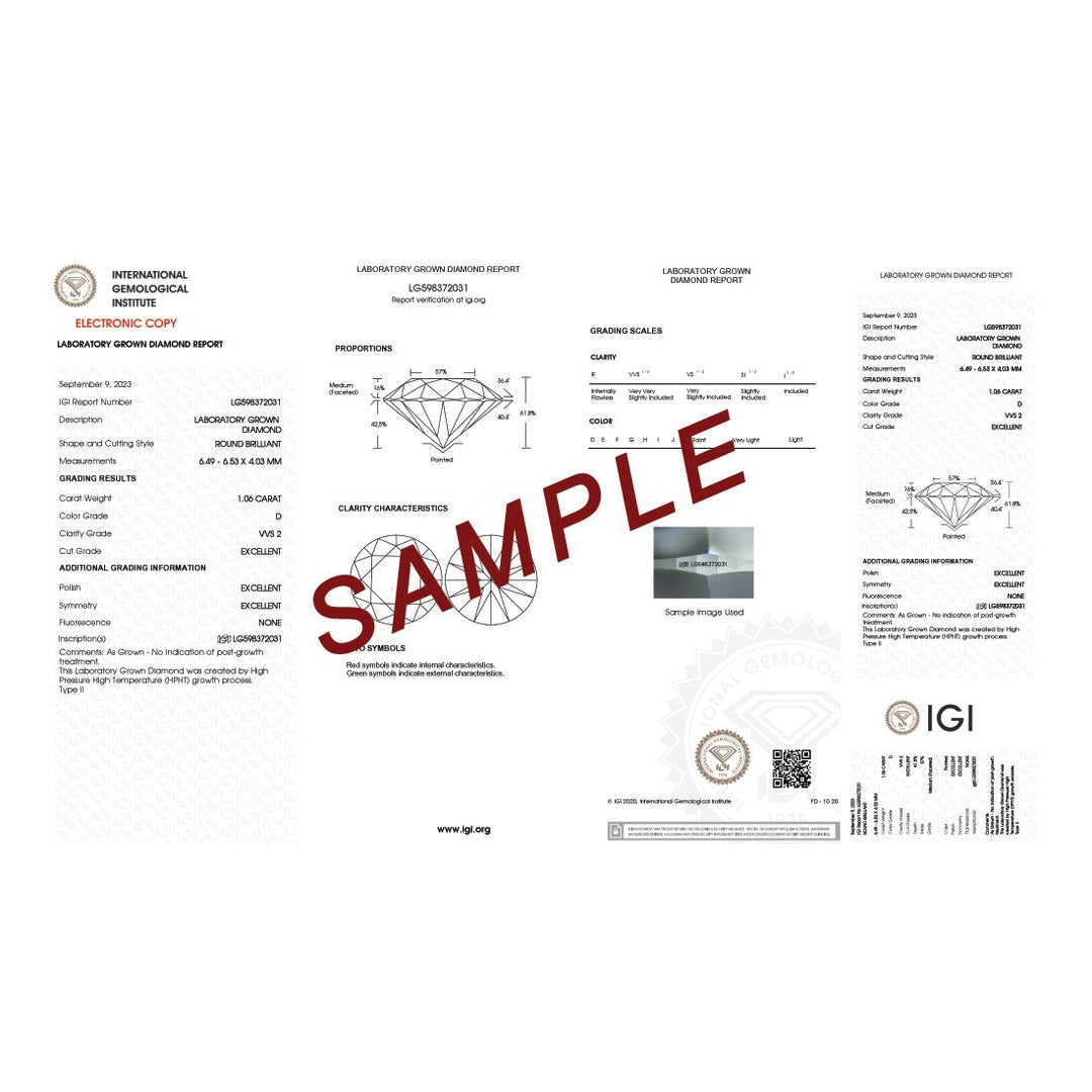 1.50 Carat (ctw VS2-VS1 D-E-F) IGI Certified Lab-Grown Diamond Engagement Ring 14K White Gold Image 2