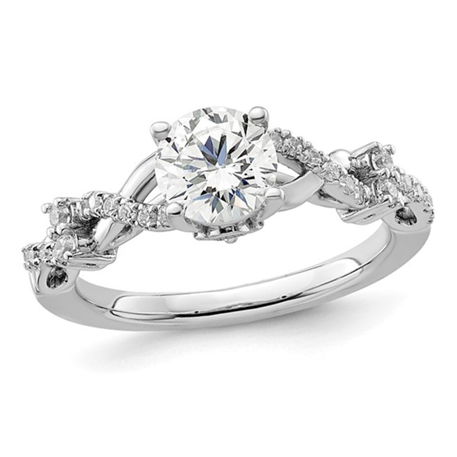 1.25 Carat (ctw VS2D-E-F) IGI Certified Round Lab-Grown Diamond Engagement Ring 14K White Gold Image 1