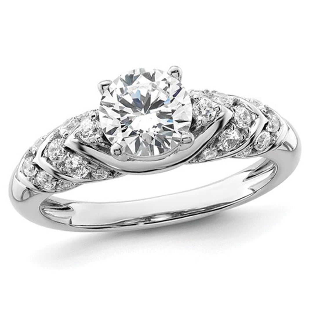 1.32 Carat (ctw VS2D-E-F) IGI Certified Lab-Grown Diamond Engagement Ring 14K White Gold Image 1