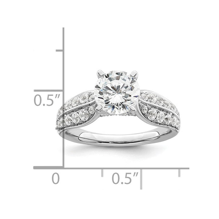 2.10 Carat (ctw VS2 D-E-F) IGI Certified Round Lab-Grown Diamond Engagement Ring 14K White Gold Image 3