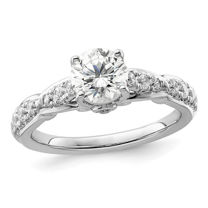 1.39 Carat (ctw VS2D-E-F) Certified IGI Lab-Grown Diamond Engagement Ring 14K White Gold Image 1