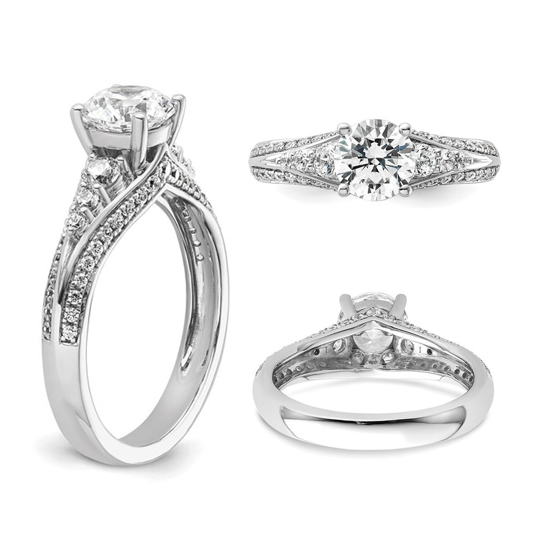 1.50 Carat (ctw VS2-VS1 D-E-F) IGI Certified Lab-Grown Diamond Engagement Ring 14K White Gold Image 4