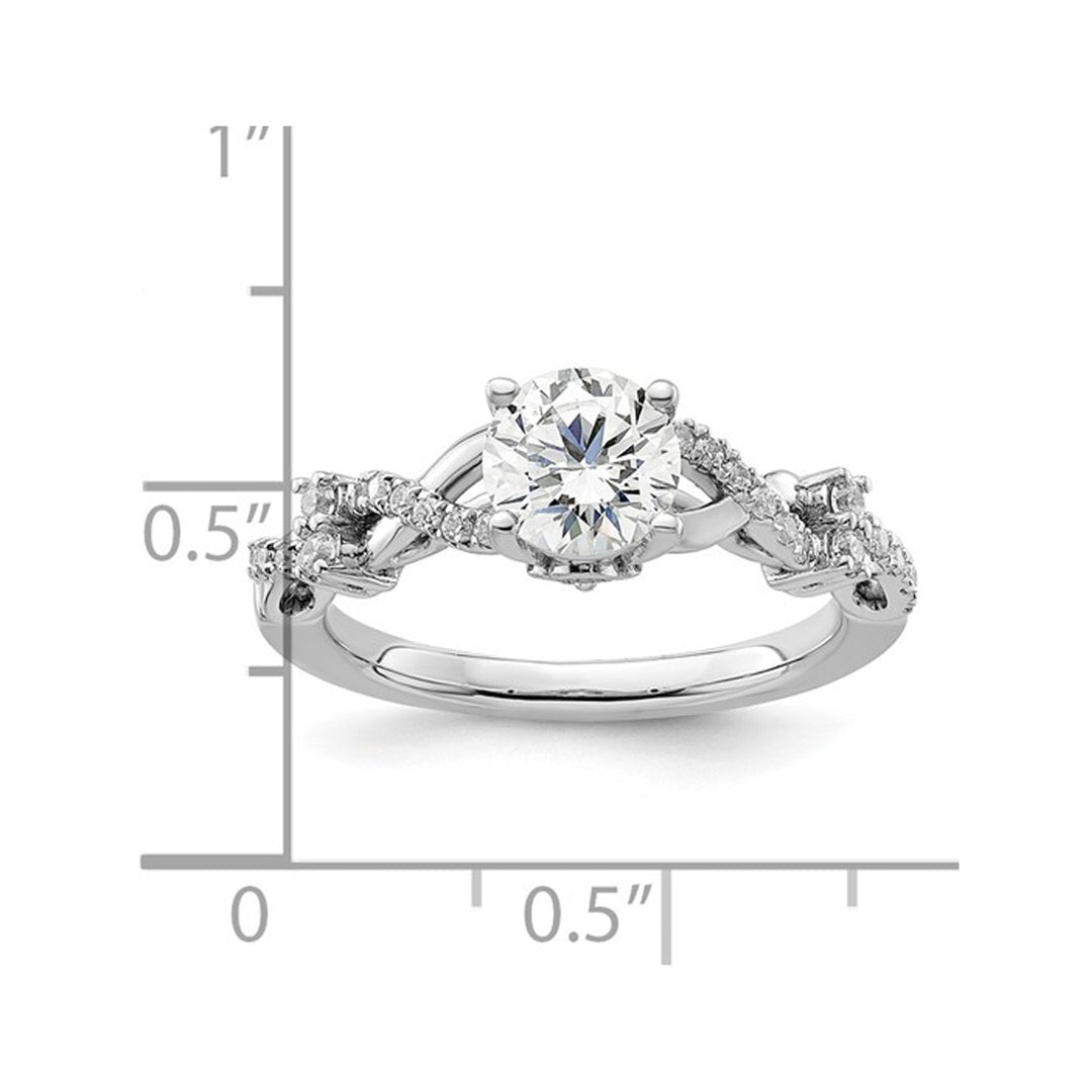 1.25 Carat (ctw VS2D-E-F) IGI Certified Round Lab-Grown Diamond Engagement Ring 14K White Gold Image 4