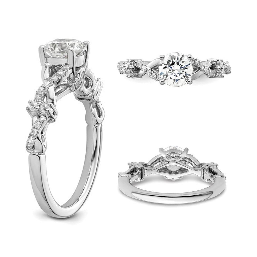 1.25 Carat (ctw VS2D-E-F) IGI Certified Round Lab-Grown Diamond Engagement Ring 14K White Gold Image 4