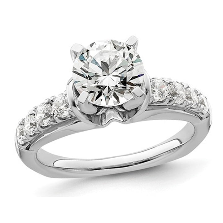 2.00 Carat (ctw VS2D-E-F) IGI Certified Round Lab-Grown Diamond Engagement Ring 14K White Gold Image 6