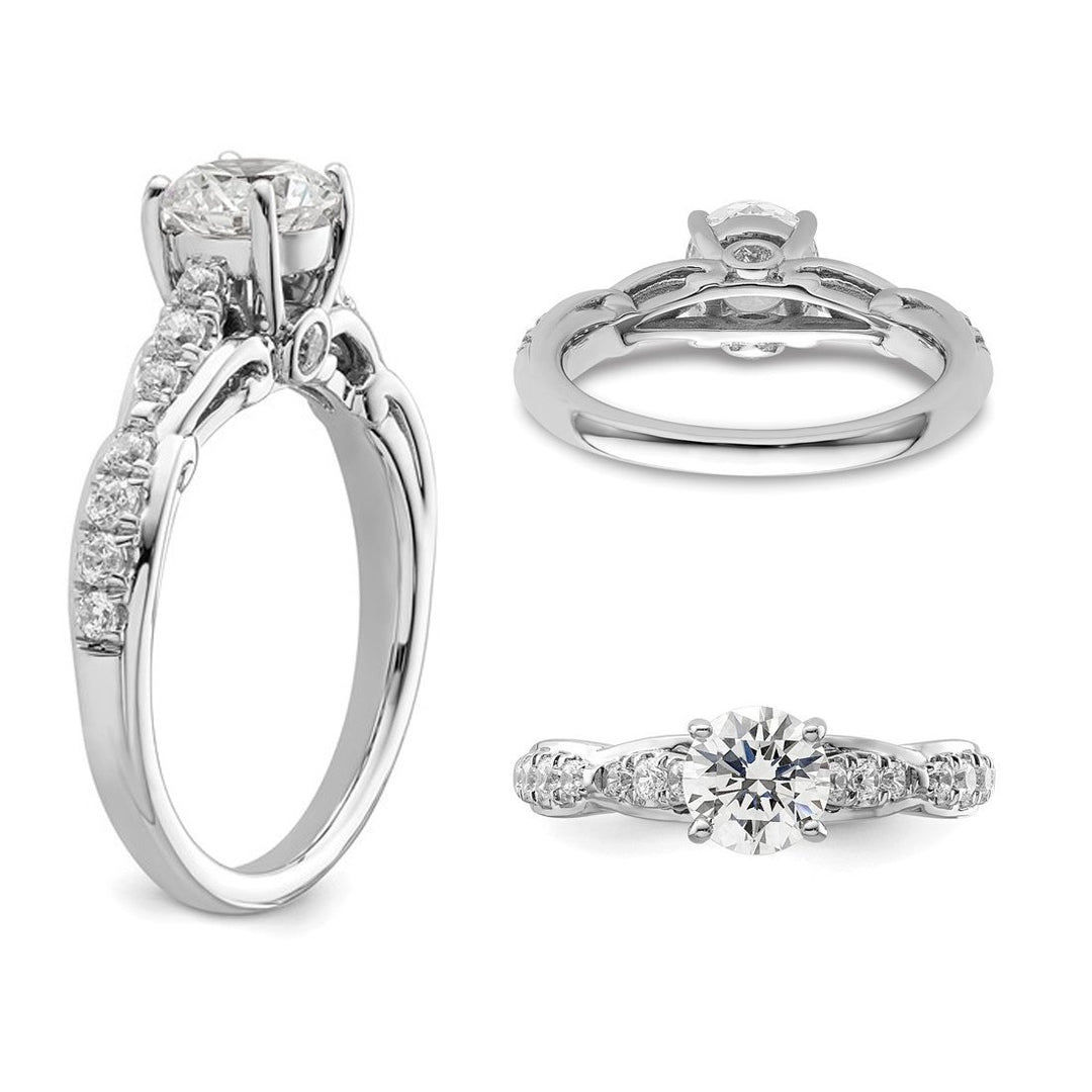 1.39 Carat (ctw VS2D-E-F) Certified IGI Lab-Grown Diamond Engagement Ring 14K White Gold Image 4