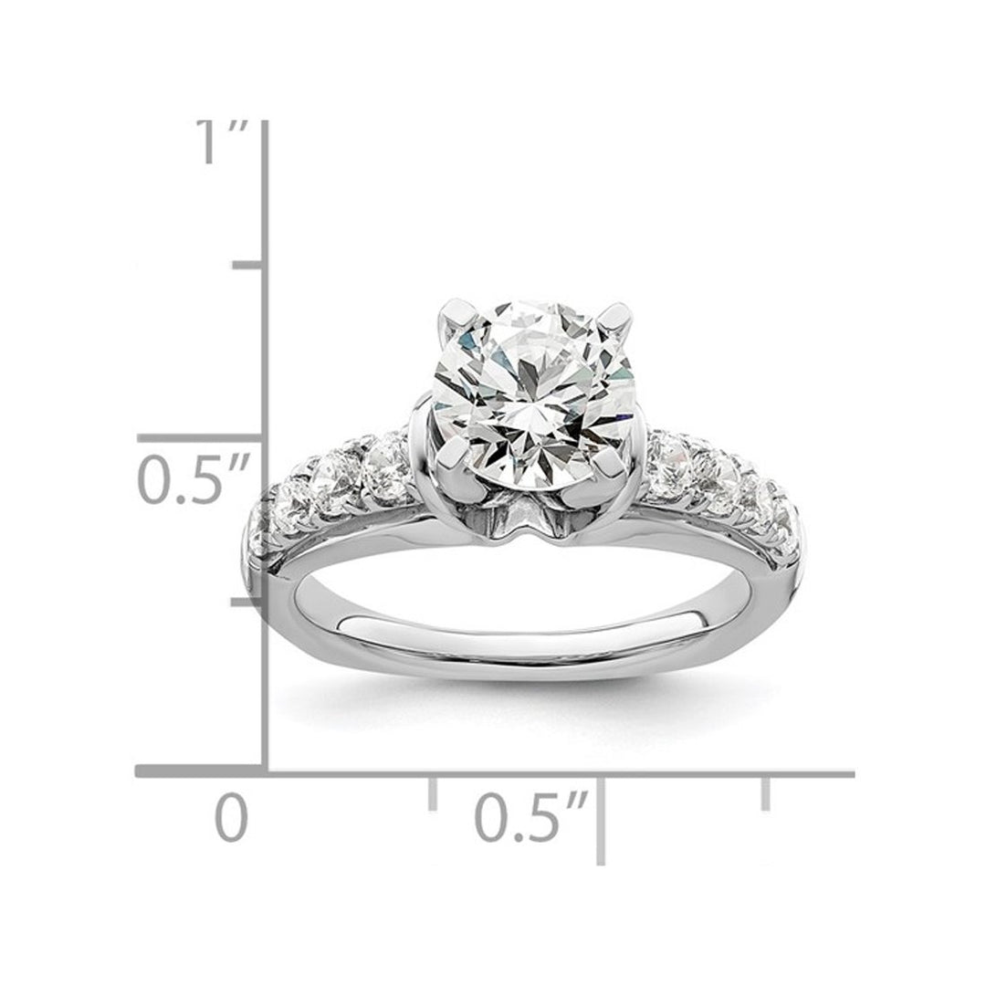 2.00 Carat (ctw VS2D-E-F) IGI Certified Round Lab-Grown Diamond Engagement Ring 14K White Gold Image 3