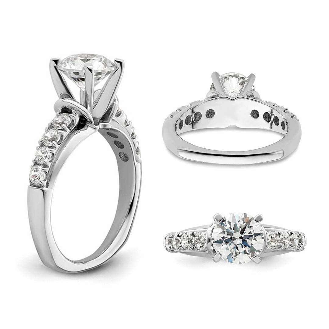 2.00 Carat (ctw VS2D-E-F) IGI Certified Round Lab-Grown Diamond Engagement Ring 14K White Gold Image 4