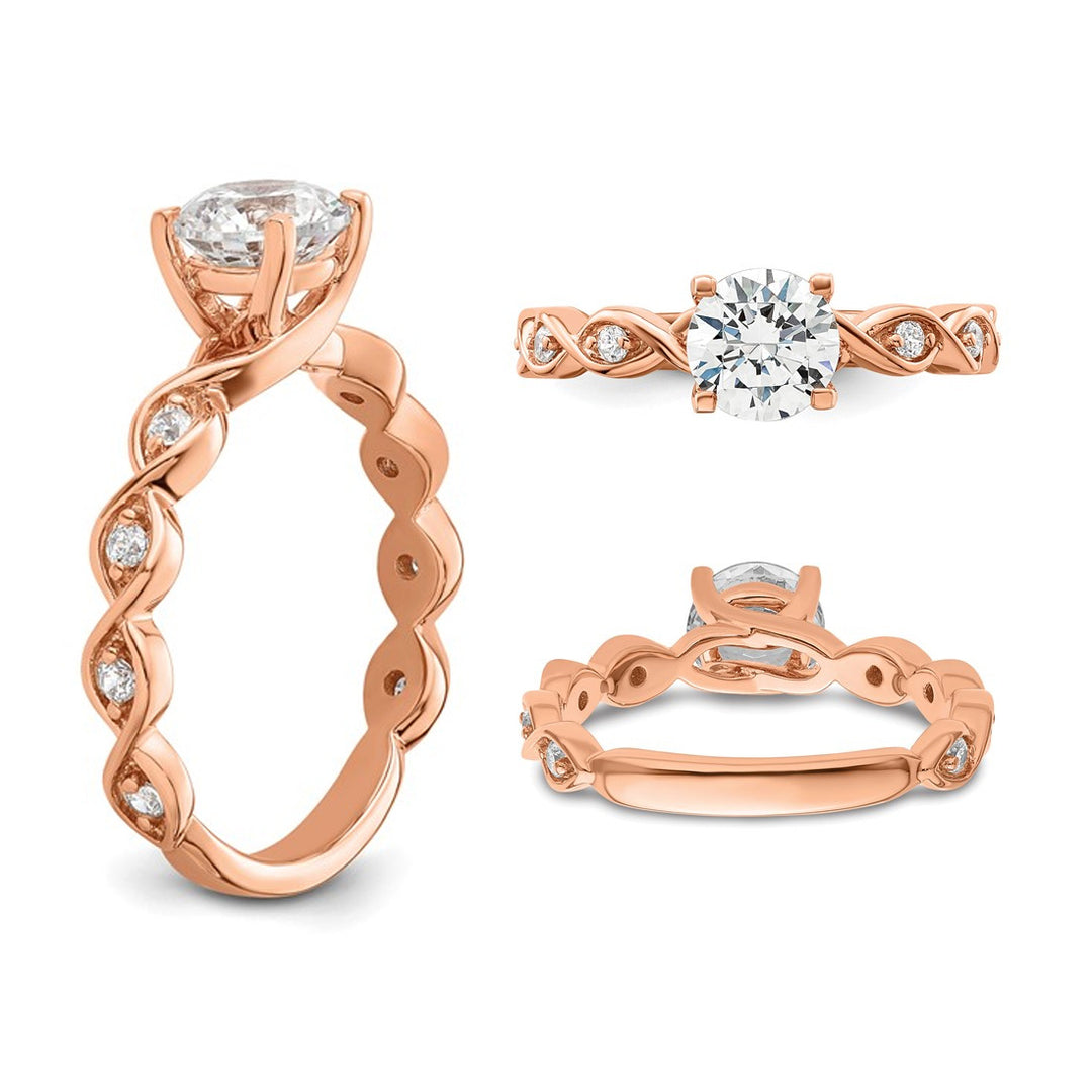 1.16 Carat (ctw VS2D-E-F) IGI Certified Round Lab-Grown Diamond Engagement Ring 14K Rose Gold Image 4