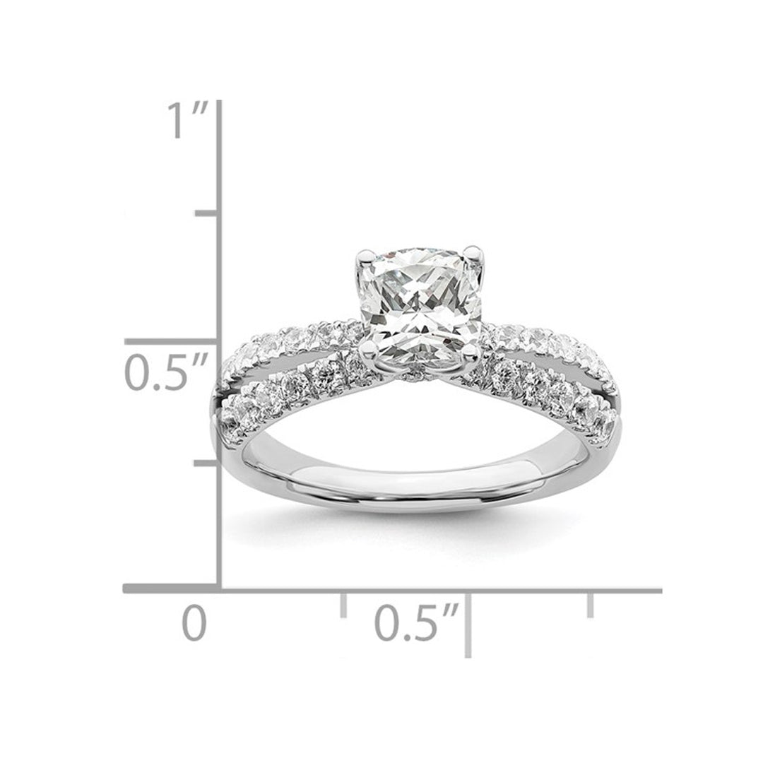 1.80 Carat (ctw VS2-VS1D-E-F) Certified Cushion-Cut Lab Grown Diamond Engagement Ring in 14K White Gold Image 4