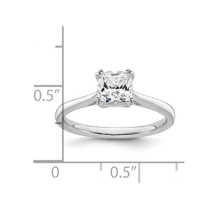 1.25 Carat (ctw VS2-VS1D-E-F) IGI Certified Cushion-Cut Lab Grown Diamond Solitaire Engagement Ring in 14K White Gold Image 3