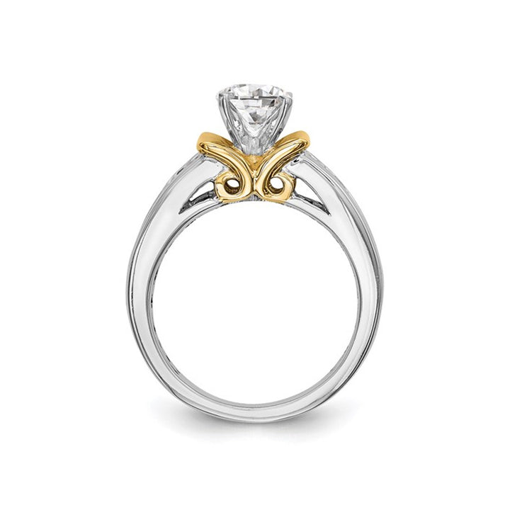 1.65 Carat (ctw VS2-VS1D-E-F) IGI Certified Lab-Grown Diamond Engagement Ring 14K White and Yellow Gold Image 4