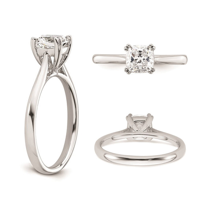 1.25 Carat (ctw VS2-VS1D-E-F) IGI Certified Cushion-Cut Lab Grown Diamond Solitaire Engagement Ring in 14K White Gold Image 4
