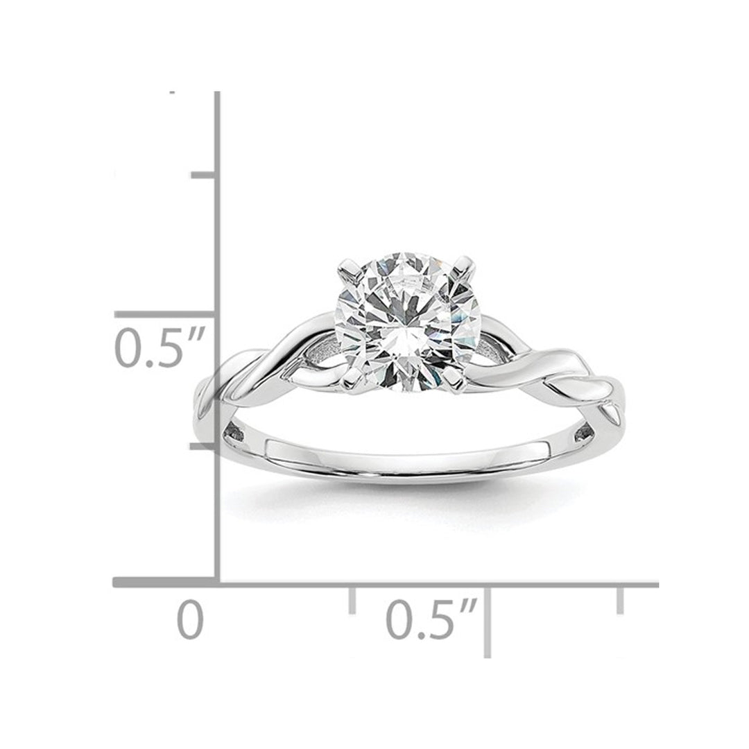 1.00 Carat (ctw VS2-VS1D-E-F) IGI Certified Lab-Grown Diamond Twist Engagement Ring in 14K White Gold Image 3