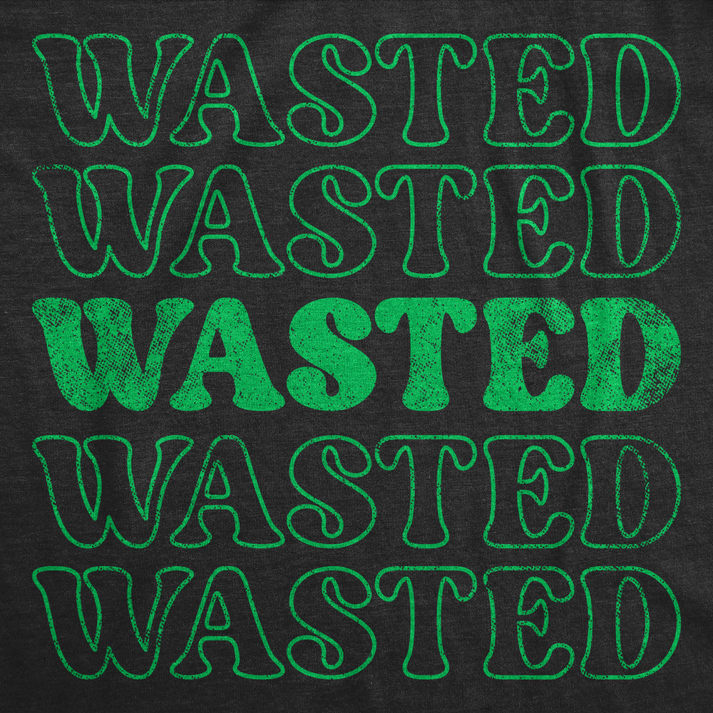 Mens Retro Wasted T Shirt Funny St Pattys Day Parade Partying Drunk Joke Tee For Guys Image 2