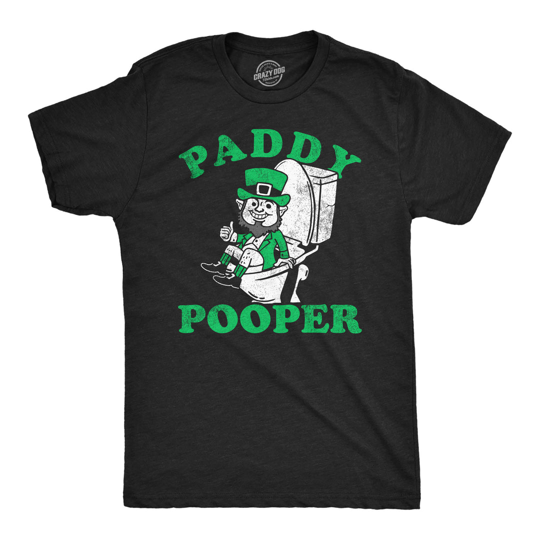 Mens Paddy Pooper T Shirt Funny St Pattys Day Party Toilet Joke Tee For Guys Image 1