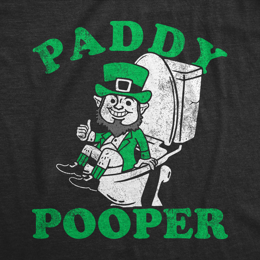 Mens Paddy Pooper T Shirt Funny St Pattys Day Party Toilet Joke Tee For Guys Image 2