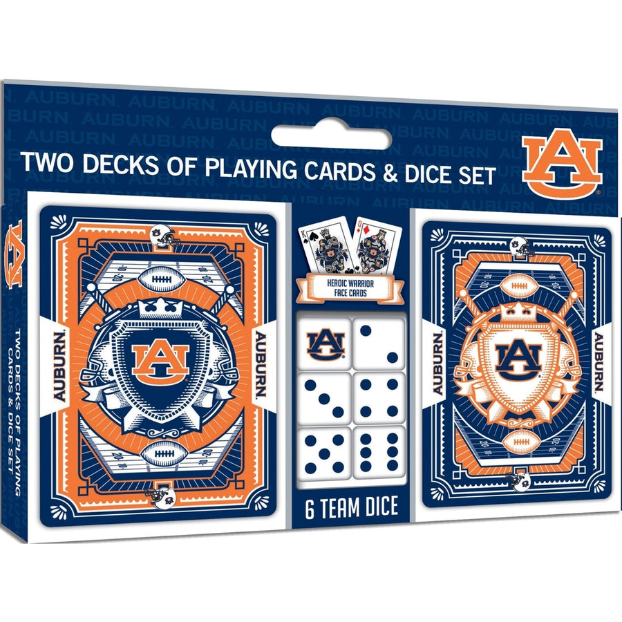 Auburn Tigers Playing Cards and Dice Set 2-Pack Team Logo Officially Licensed Image 1