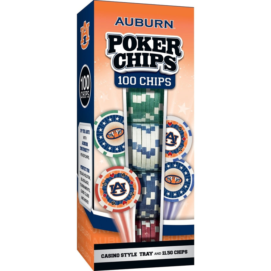 Auburn Tigers 100 Piece Poker Chips Image 1