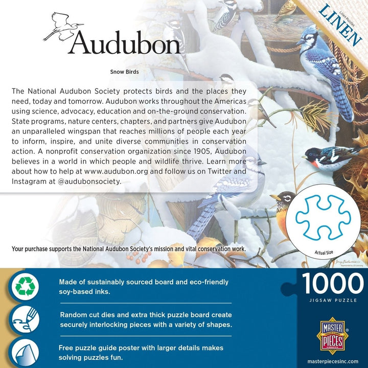 Audubon - Snow Birds 1000 Piece Jigsaw Puzzle Image 3
