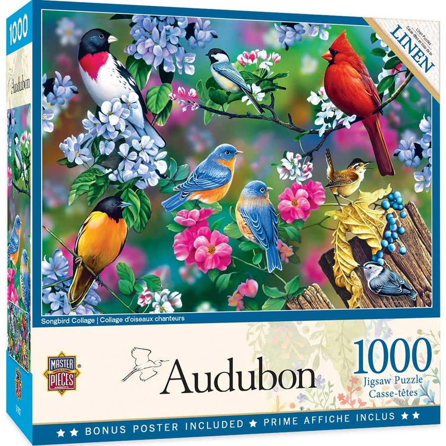 Audubon - Songbird Collage 1000 Piece Jigsaw Puzzle Image 1