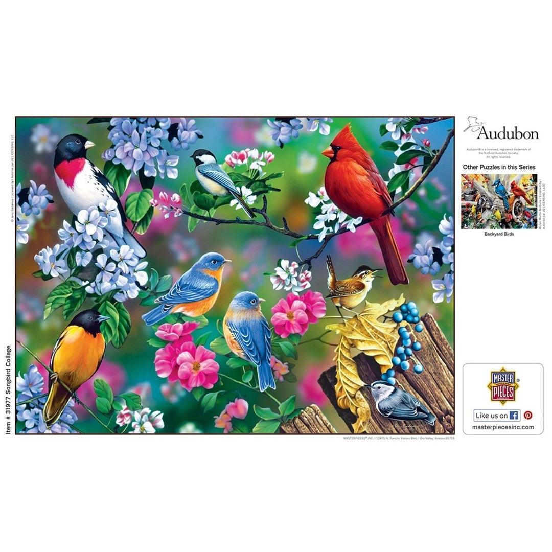 Audubon - Songbird Collage 1000 Piece Jigsaw Puzzle Image 4