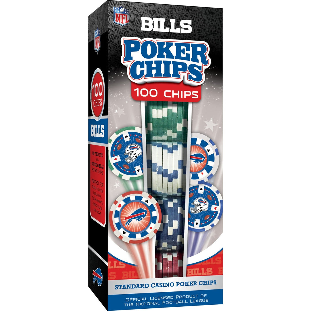 Buffalo Bills 100 Piece Casino Style Poker Chips NFL Team Cards Game Set Image 6