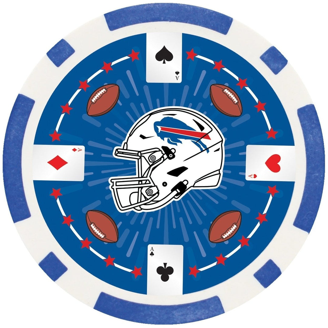 Buffalo Bills 100 Piece Casino Style Poker Chips NFL Team Cards Game Set Image 7