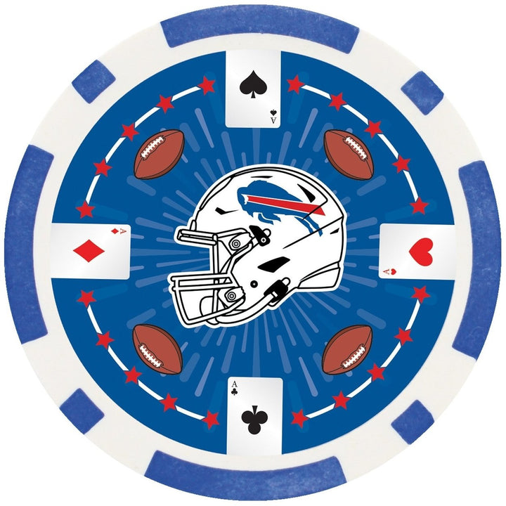 Buffalo Bills 100 Piece Casino Style Poker Chips NFL Team Cards Game Set Image 7