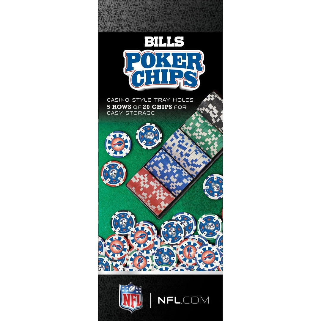 Buffalo Bills 100 Piece Casino Style Poker Chips NFL Team Cards Game Set Image 8