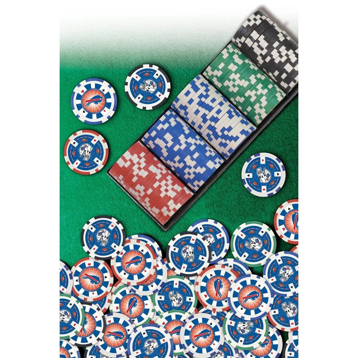 Buffalo Bills 100 Piece Casino Style Poker Chips NFL Team Cards Game Set Image 4