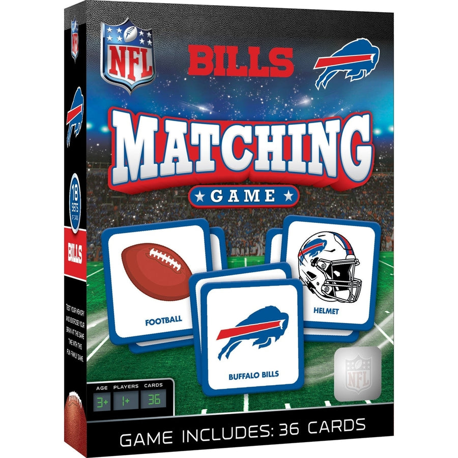 Buffalo Bills NFL Matching Game Family Fun Memory Card Game 18 Pairs Image 1