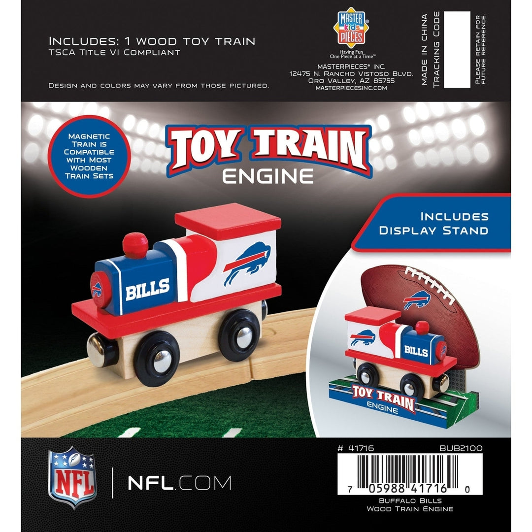 Buffalo Bills Wooden Toy Train Engine Compatible with 1 Inch Train Tracks Image 4