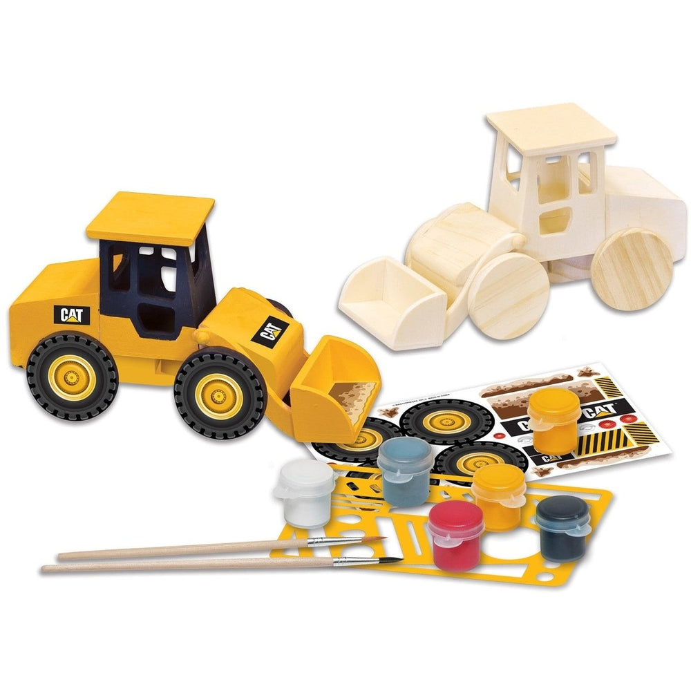 CAT - Caterpillar Wheel Loader Wood Craft and Paint Kit Image 2