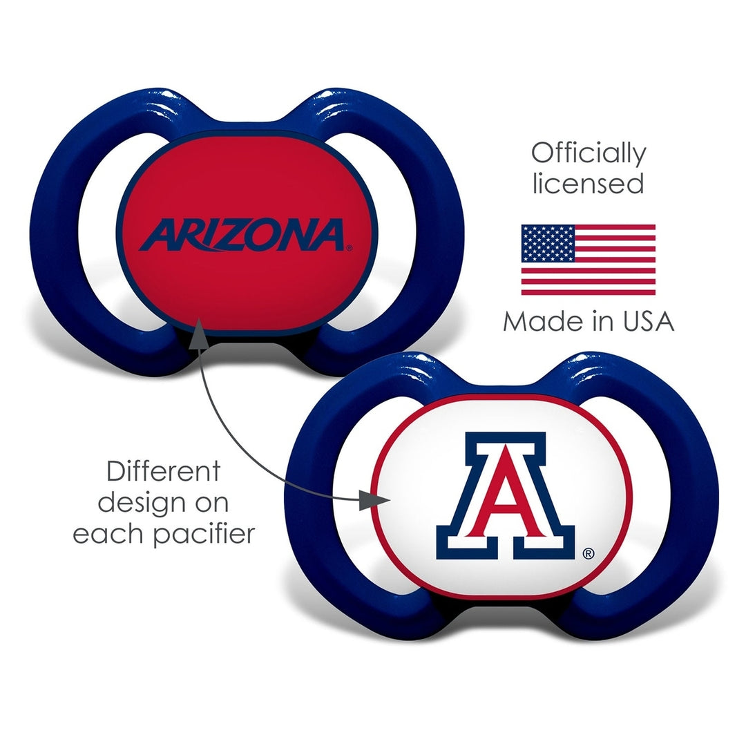 Arizona Wildcats Pacifier 2-Pack BPA-Free Orthodontic Silicone Infant Soothers Image 3